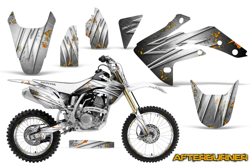 Honda CRF150R 07-10 Graphics Kit Afterburner White NP Rims